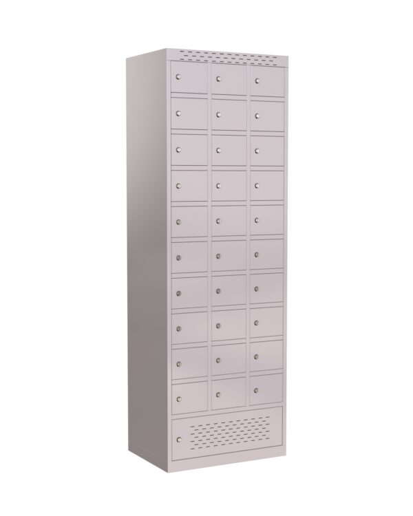 Taquilla de carga de móviles 30 puertas gris completa