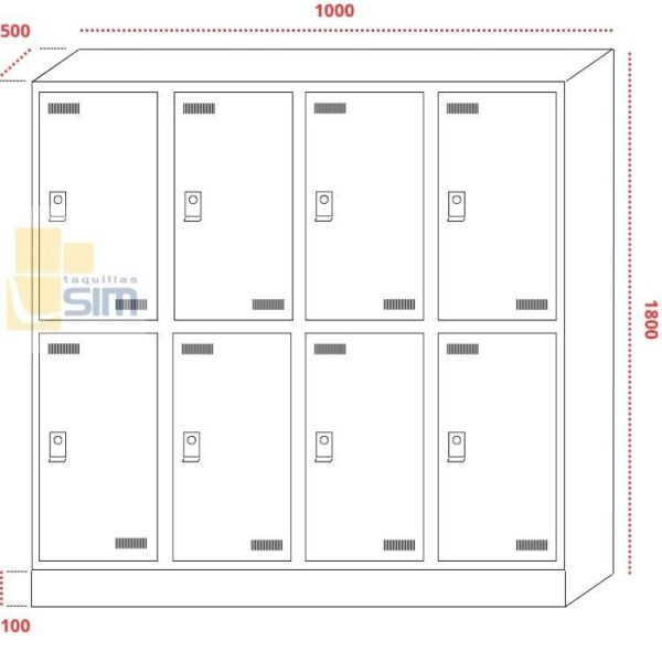 Locker vestuario 8 puertas - Imagen 3