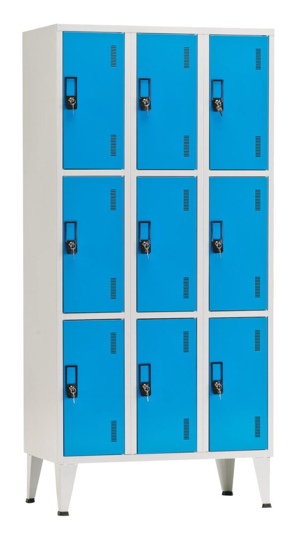 Taquilla metálica de vestuario con nueve puertas - Imagen 3