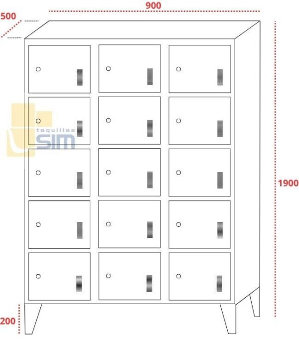 Taquilla de vestuario 15 puertas - Imagen 4